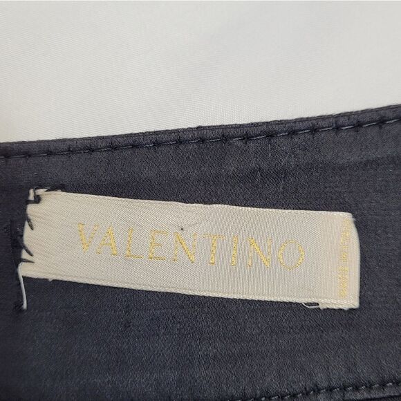 VALENTINO black linen beaded silk lined mini skirt M - Picture 10 of 17